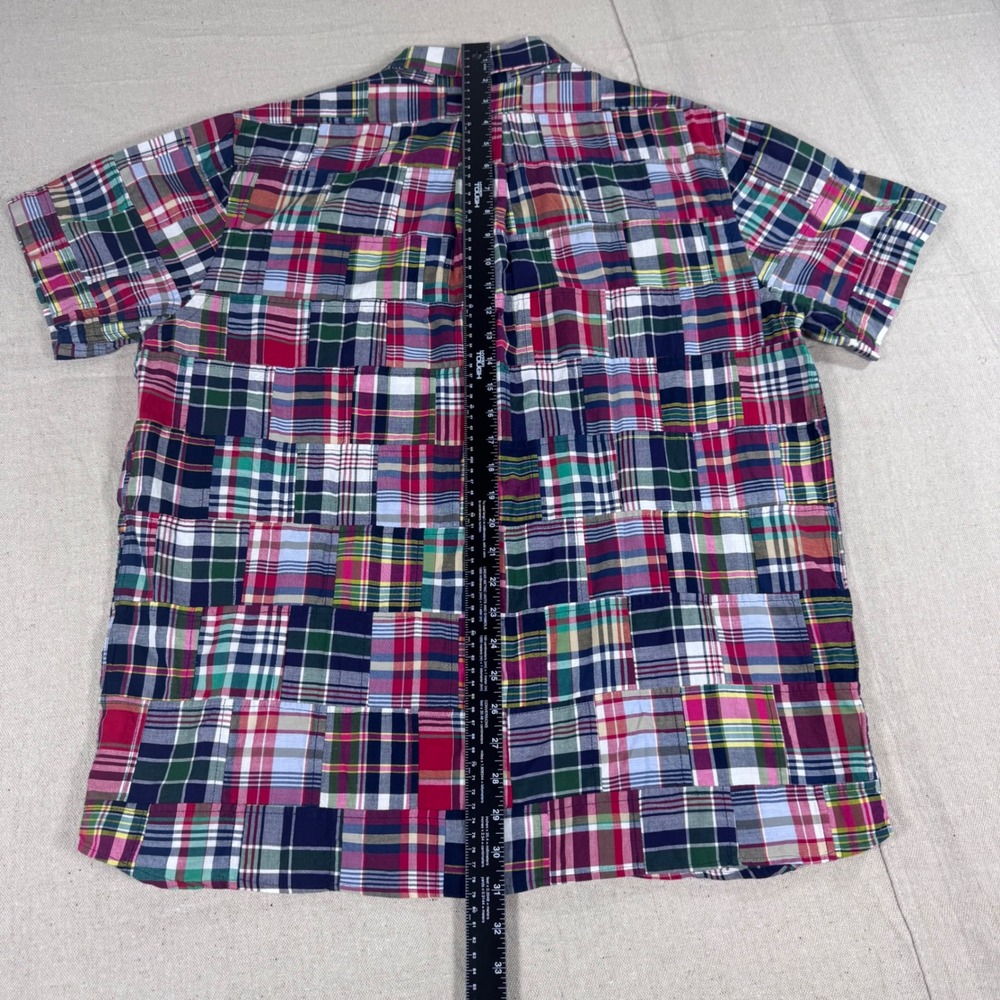 Brooks Brothers Madras Short Sleeve Shirt Mens Large Patchwork Plaid Regent Fit - Picture 8 of 9